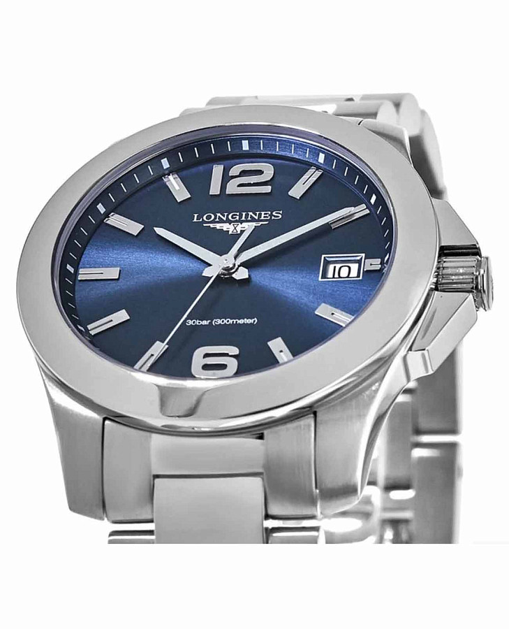 Часы Longines Conquest L3.377.4.96.6 — синий, кварцевые