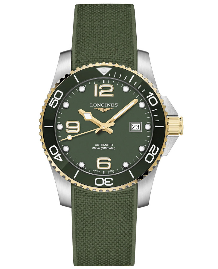 Часы Longines HydroConquest L3.781.3.06.9 — мужские, зеленый