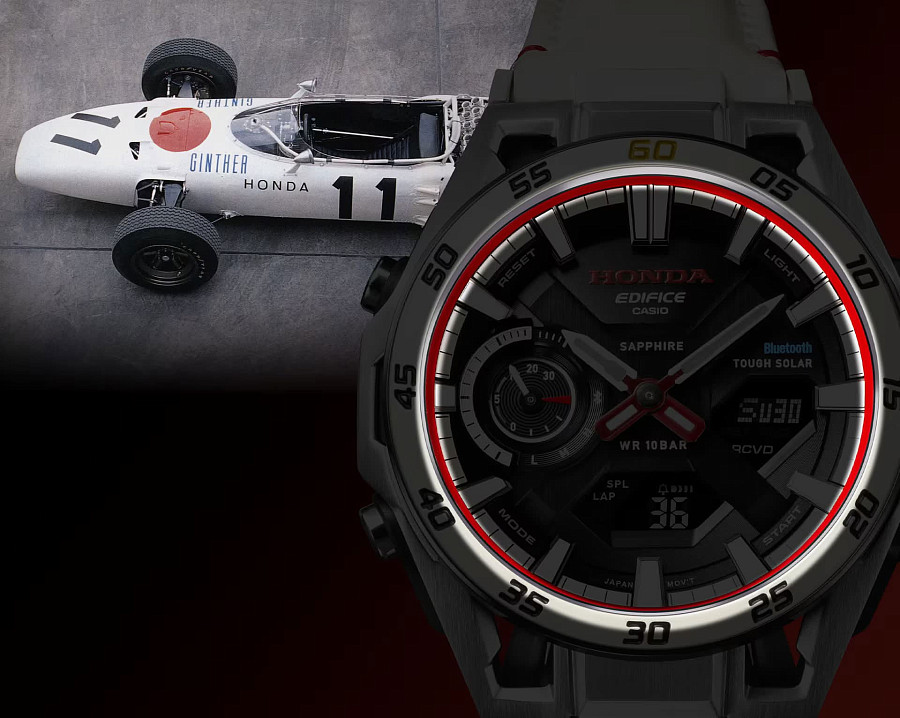 Часы Casio Edifice Honda Racing ECB-2300HR-1A — кварцевые, Япония, мужские