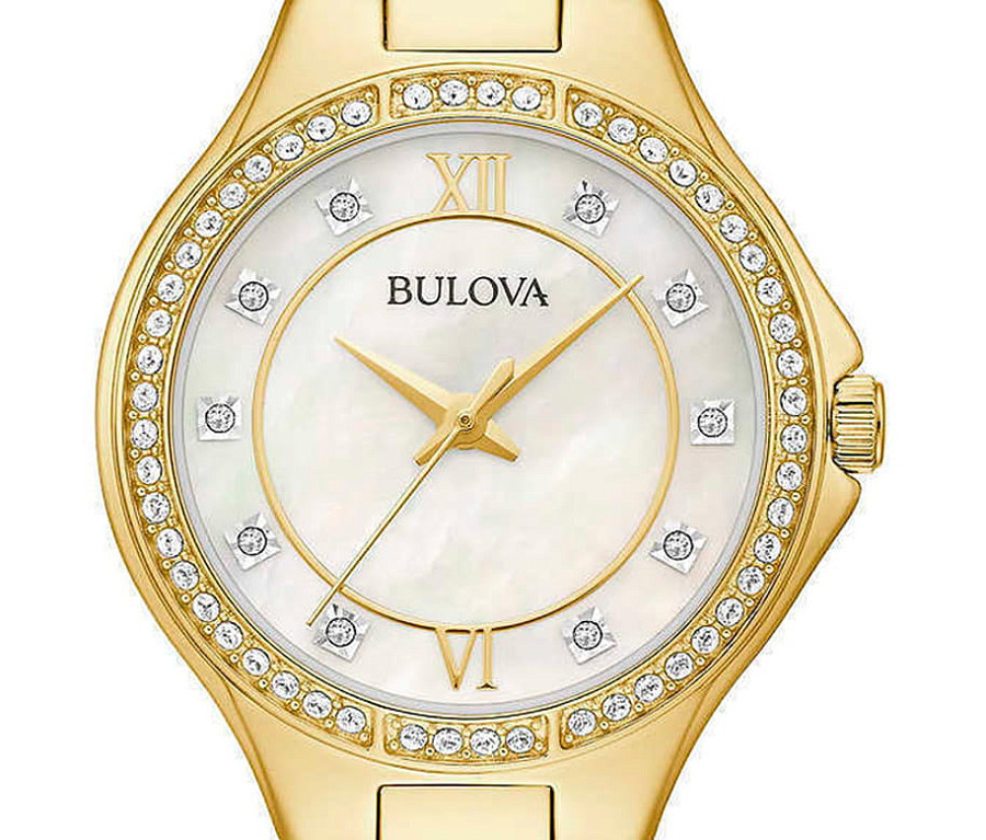 Часы Bulova Crystal Ladies 98L295 — кварцевые, сталь металл