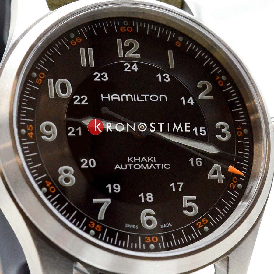 Часы Hamilton Khaki Field Titanium Auto H70205830 — мужские, кожаный
