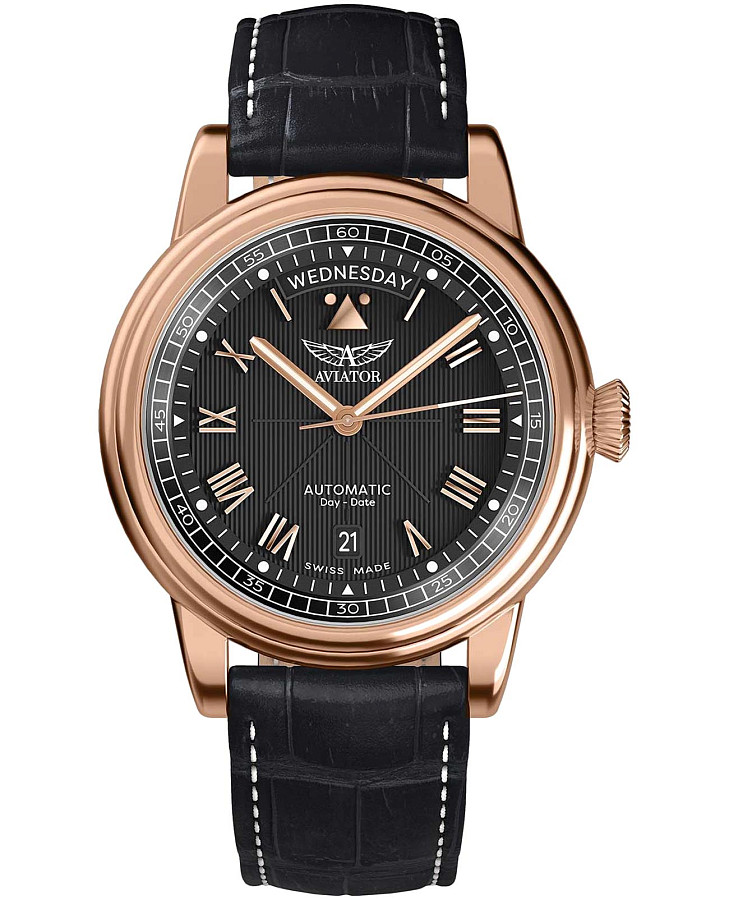 Часы Aviator Douglas Day-Date V.3.35.2.275.4 — мужские, черный