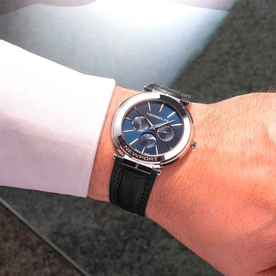 Часы Herbelin Newport Slim 12722AP15 — кожаный, мужские