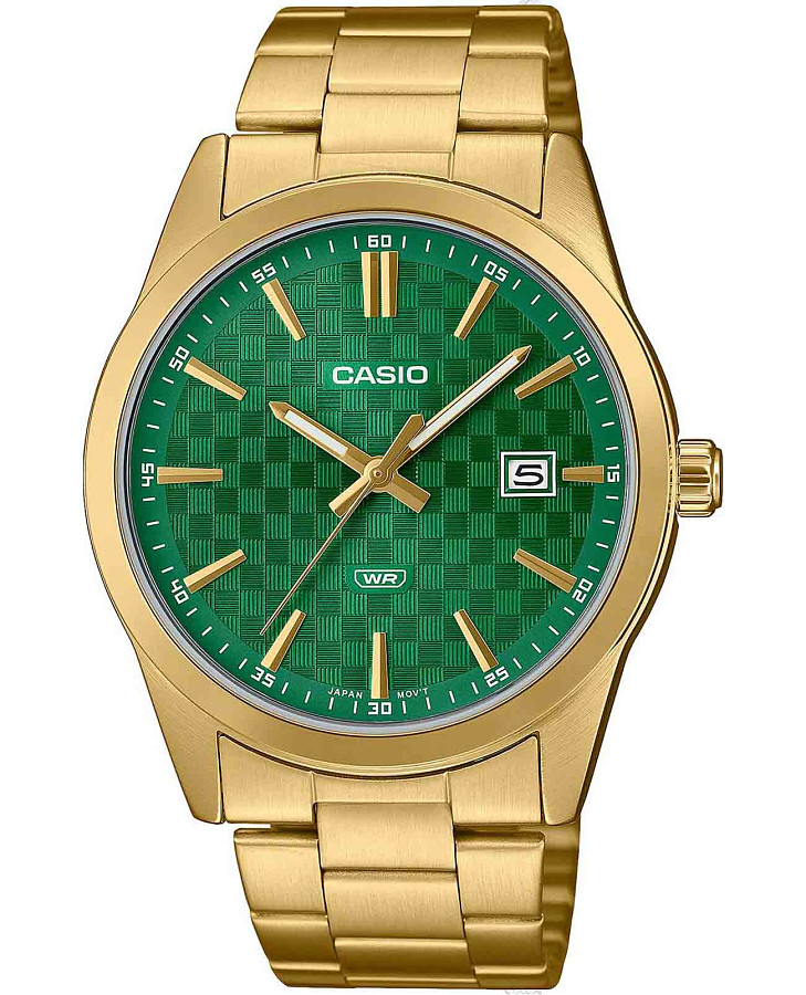 Часы Casio Collection MTP-VD03G-3AUDF (MTP-VD03G-3A) — мужские, зеленый