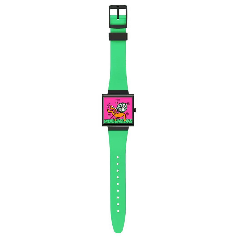 Часы Swatch Square Bioceramic Standard SO34Z102 — биокерамика, Швейцария