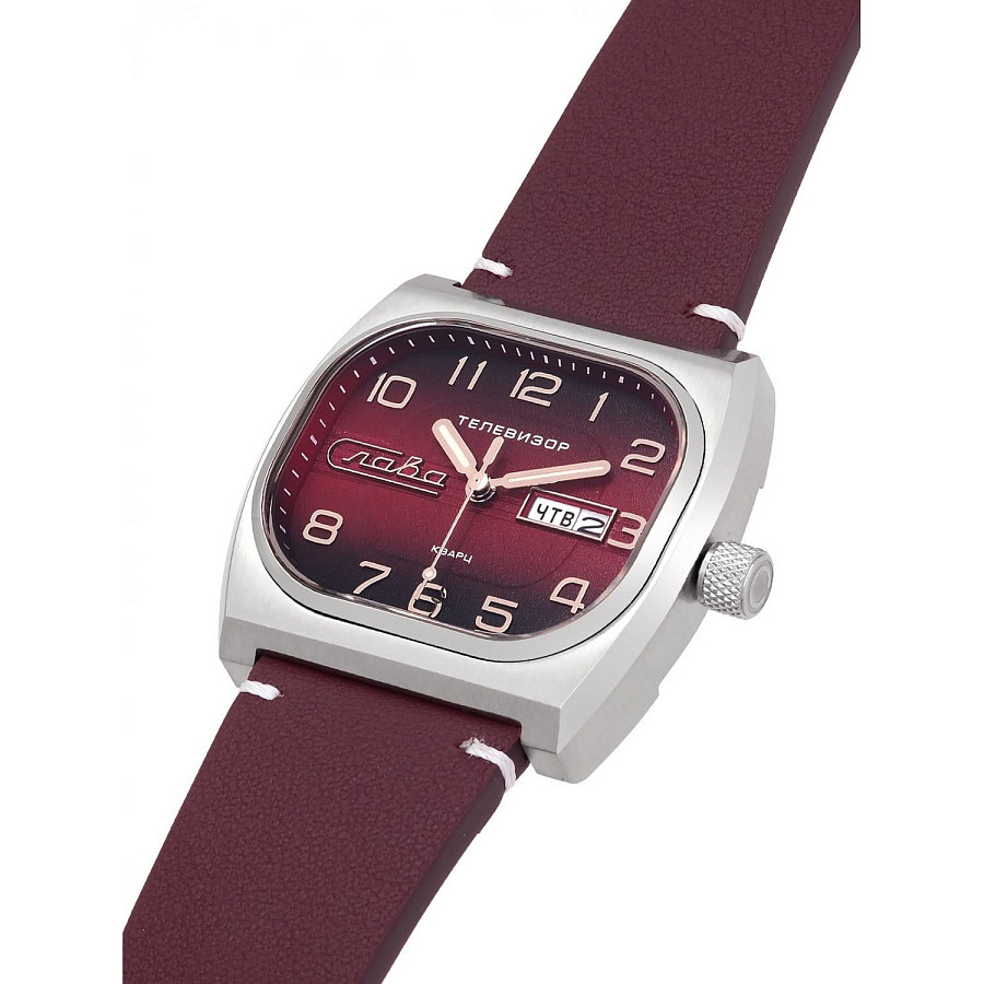 Часы Слава Телевизор 7040173/300-2305 — мужские, кожаный