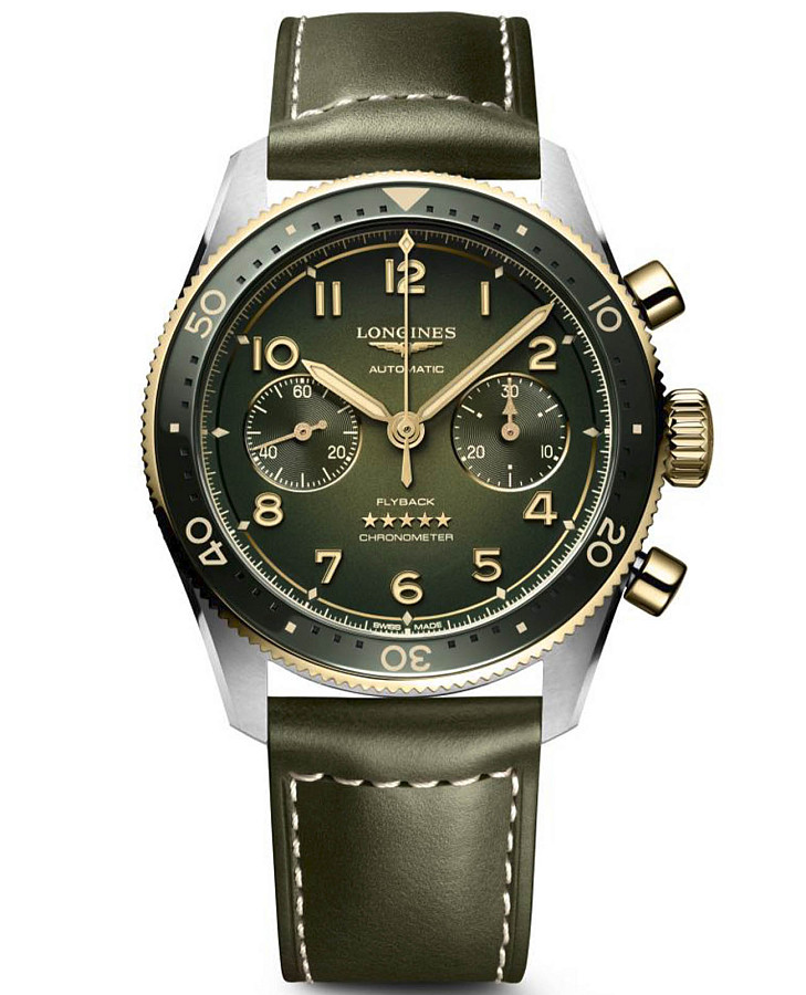 Часы Longines Spirit Flyback L3.821.5.53.2 — мужские, зеленый