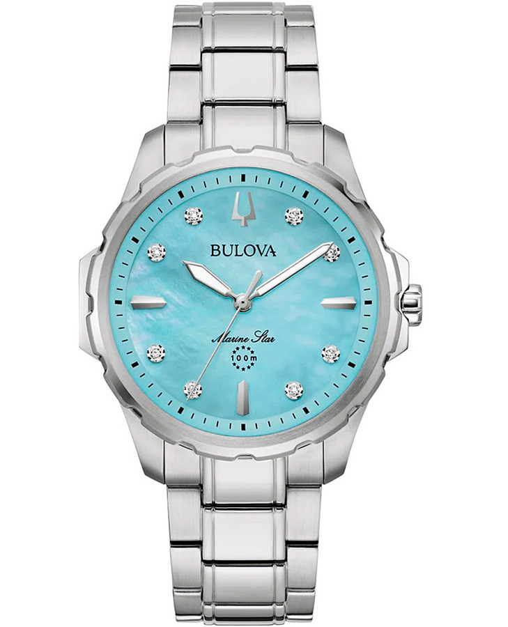 Часы Bulova Marine Star Ladies 96P248 — женские, голубой