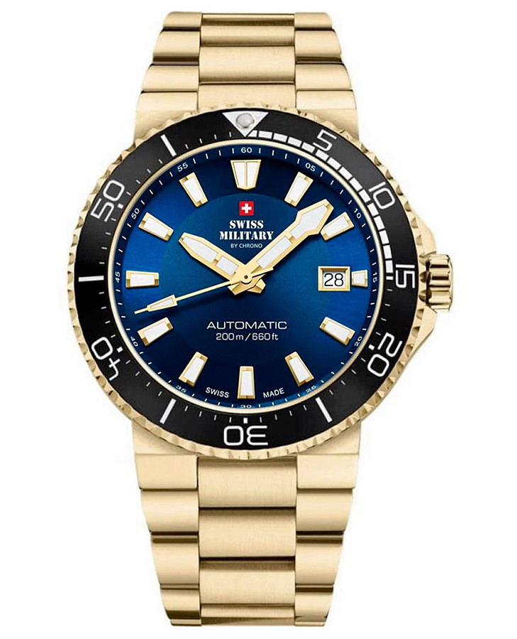 Часы Swiss Military by Chrono Automatic Dive SMA34086.07 — мужские, синий
