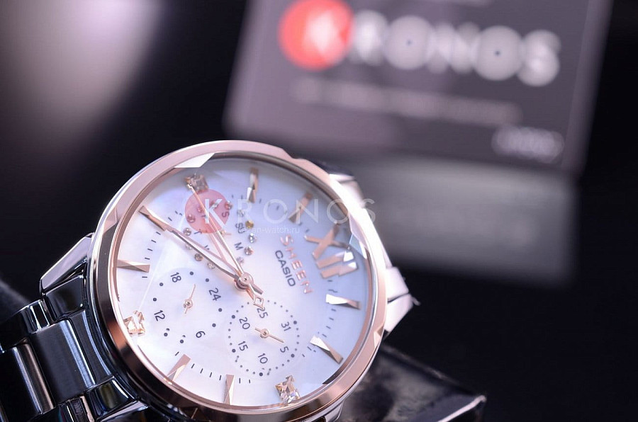 Часы Casio Sheen SHE-3056SG-7A — сталь, Япония