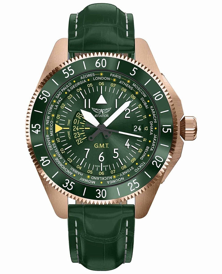 Часы Aviator Airacobra V.1.37.2.309.4 — мужские, зеленый