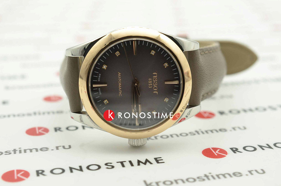 Часы Tissot T-My Lady Automatic 18K Gold T930.007.46.296.00 — коричневый, золото металл сталь