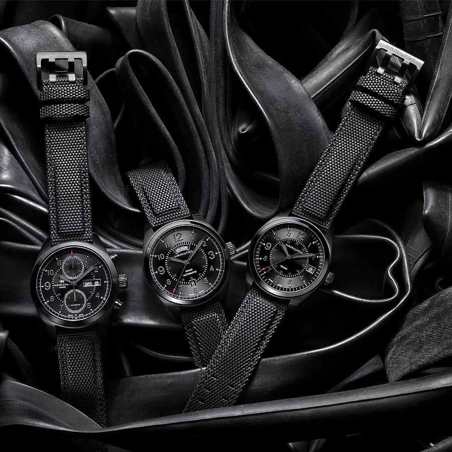 Часы Hamilton Khaki Field Auto Chrono H71626735 — черный, сталь металл