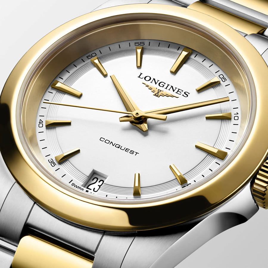Часы Longines Conquest 34 mm L3.460.3.12.7 — нержавеющая сталь с pvd-покрытием, женские