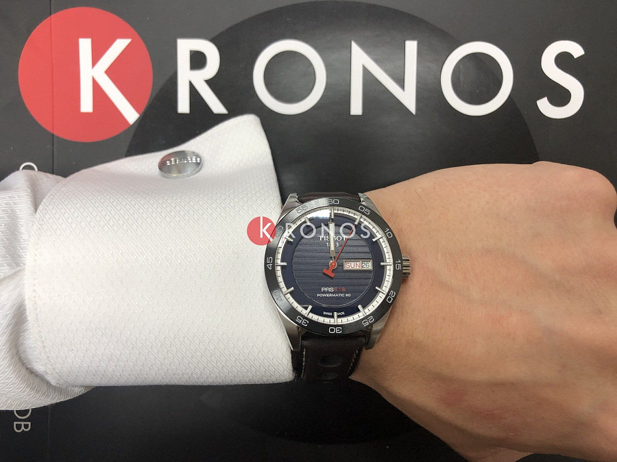 Часы Tissot PRS 516 Powermatic 80 T100.430.16.041.00 — мужские, коричневый