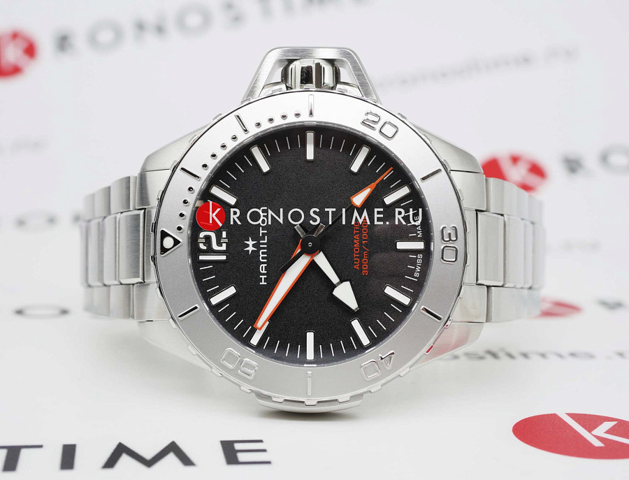 Часы Hamilton Khaki Navy Frogman Auto H77815130 — мужские, нержавеющая сталь
