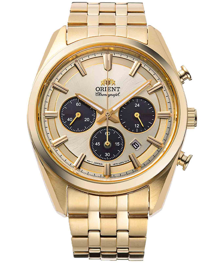 Часы Orient Chronograph RA-TX0301G (RN-TX0301G) — мужские, шампань