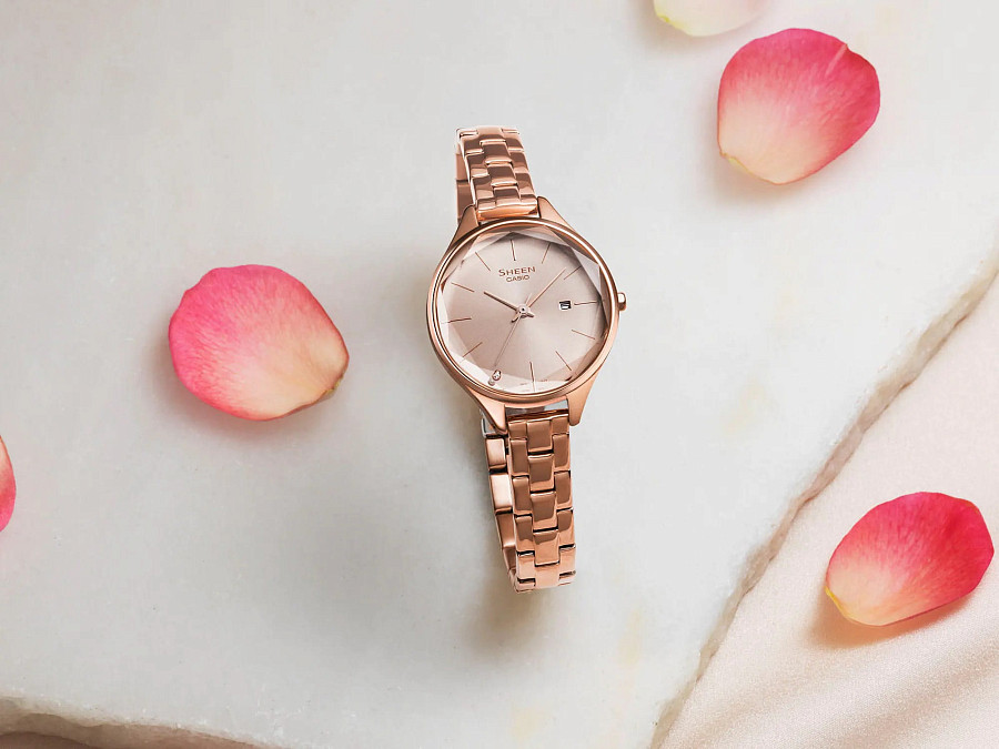 Часы Casio Sheen SHE-4062PG-4A — сталь с ip покрытием, женские