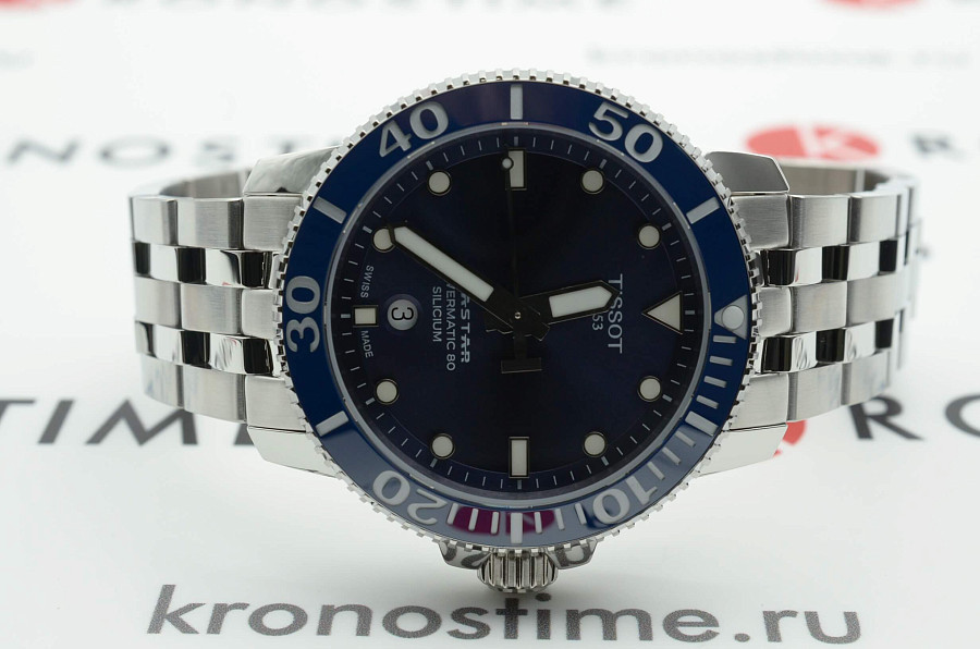 Часы Tissot Seastar 1000 Powermatic 80 T120.407.11.041.01 — механические, Швейцария, мужские