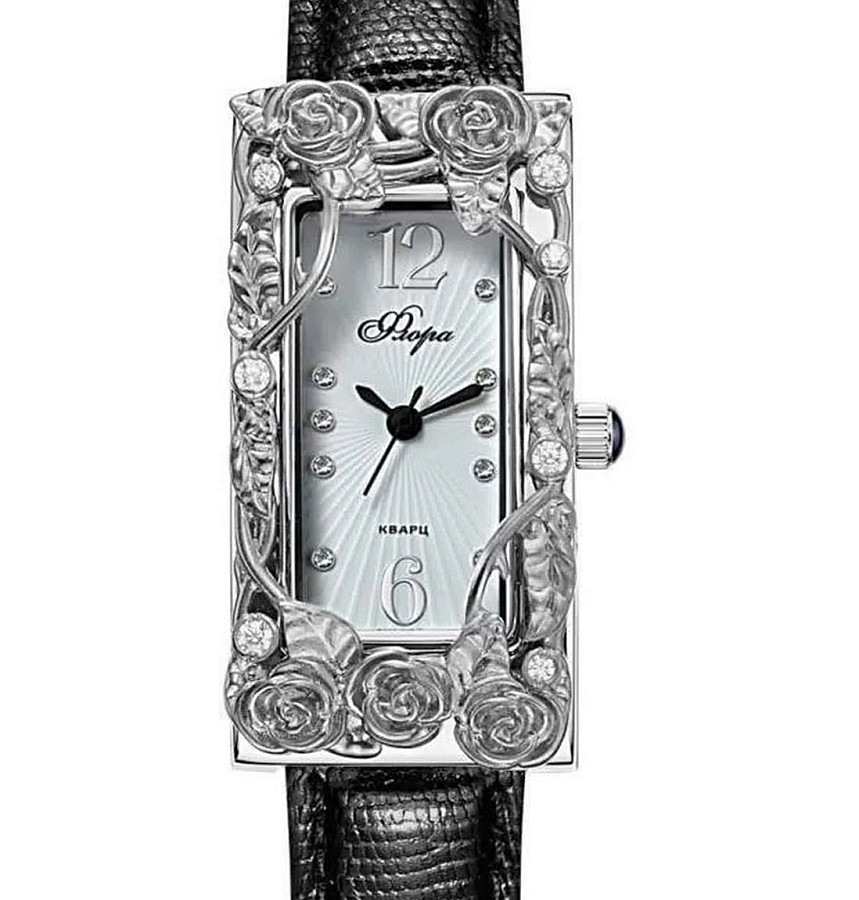 Часы УЧЗ Flora 1232S5-A1L1 Ванесса-1 — кварцевые, латунь