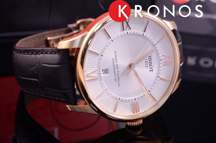 Часы Tissot Chemin des Tourelles Powermatic 80 T099.407.36.038.00 — мужские, кожаный
