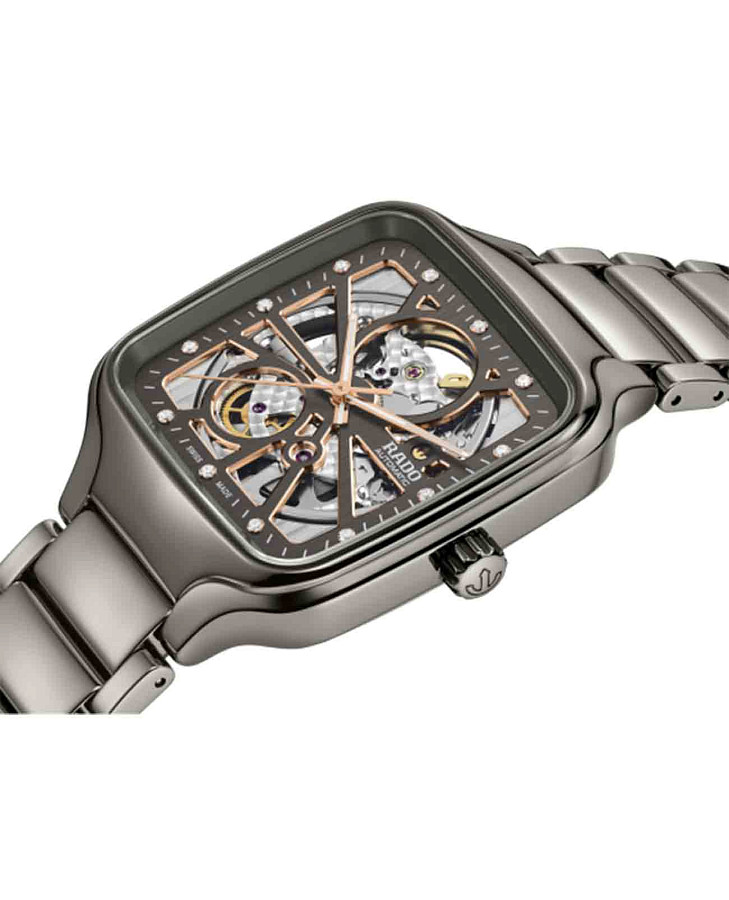 Часы Rado True Square Automatic Open Heart R27083712 — серый, титан керамика