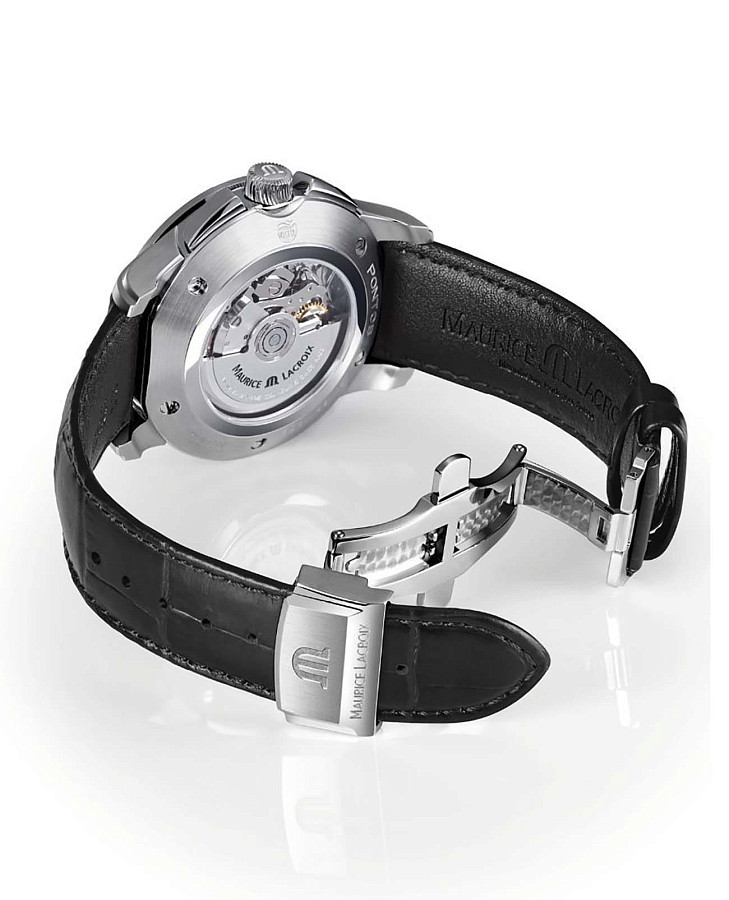 Часы Maurice Lacroix Pontos Chronograph PT6388-SS001-430-1 — мужские, кожаный