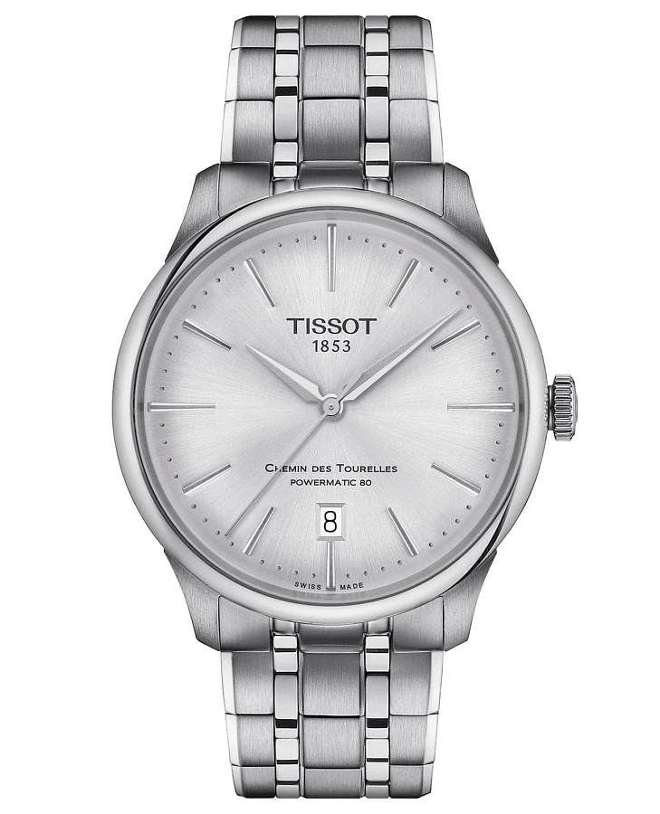 Часы Tissot Chemin des Tourelles Powermatic 80 T139.807.11.031.00 — мужские, серебристый