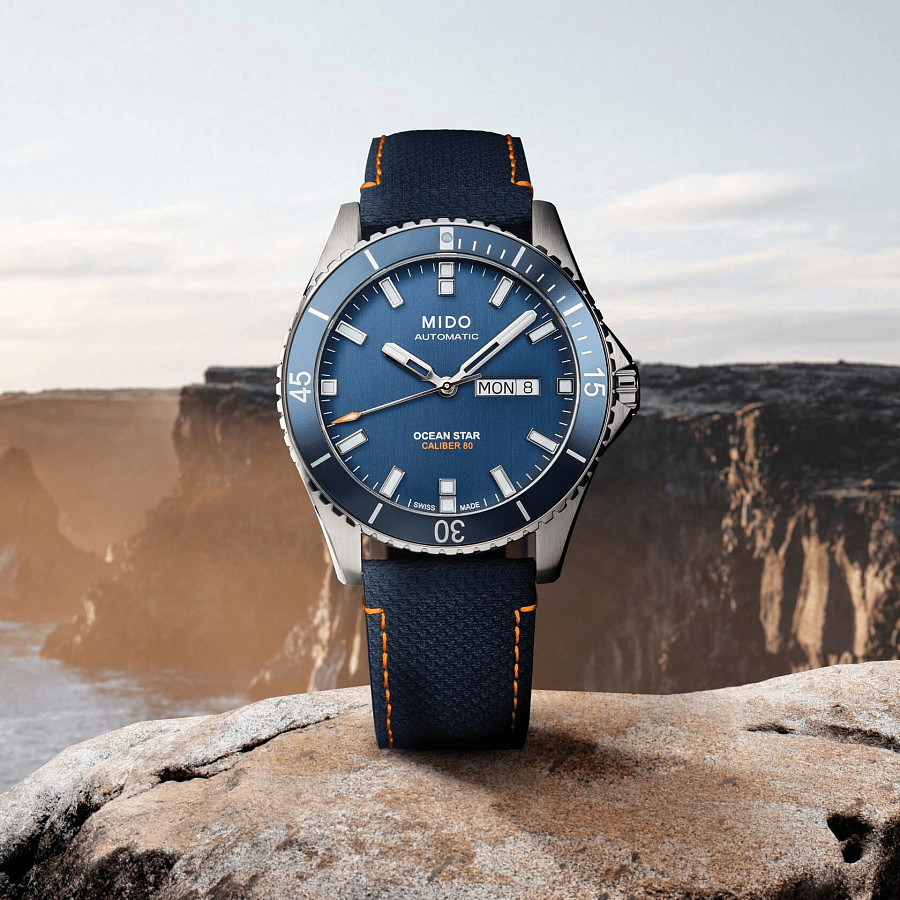 Часы Mido Ocean Star Red Bull Cliff Diving M026.430.17.041.00 — мужские, тканевый