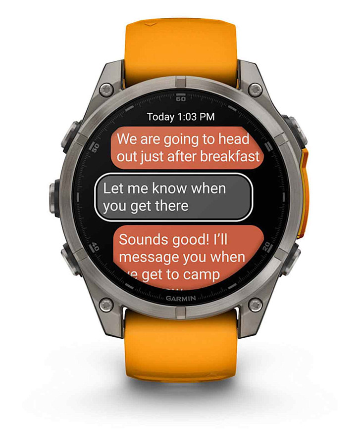 Часы Garmin Fenix 8 47mm Amoled Sapphire Titanium Orange 010-02904-11 — мужские, оранжевый