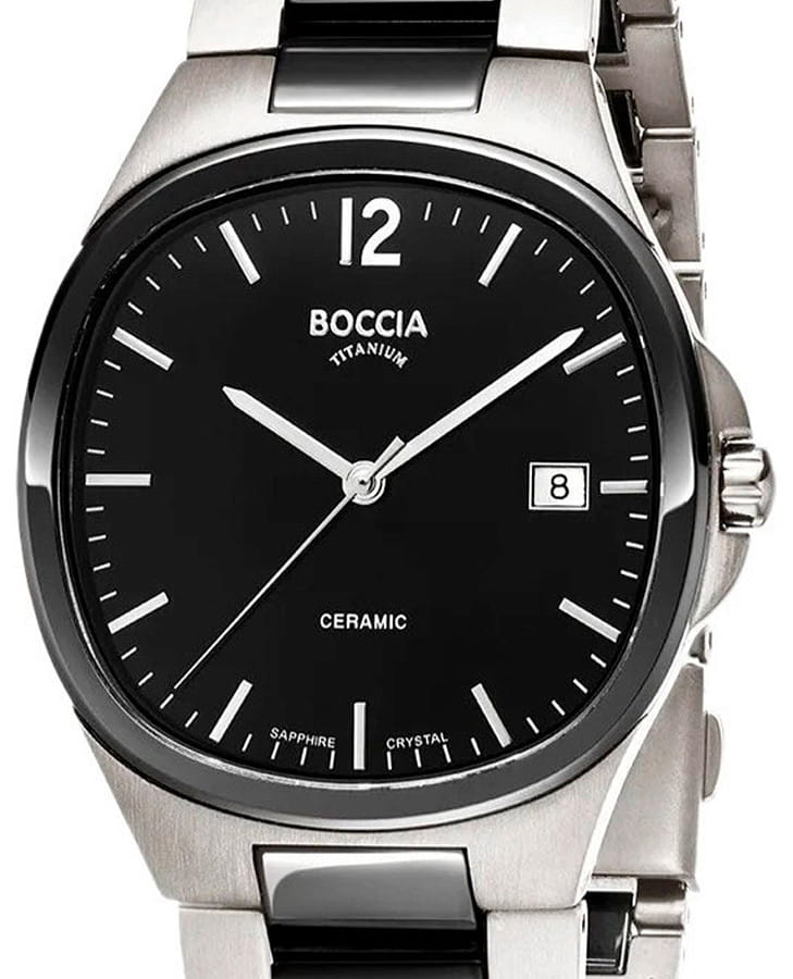 Часы Boccia Titanium Square 3668-01 — кварцевые, титан