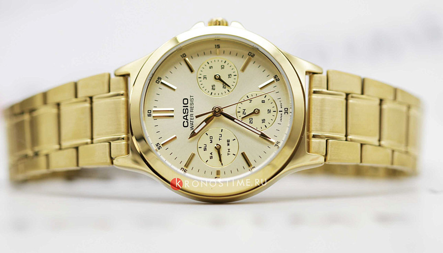 Часы Casio Collection LTP-V300G-9A — женские, нержавеющая сталь с ip-покрытием