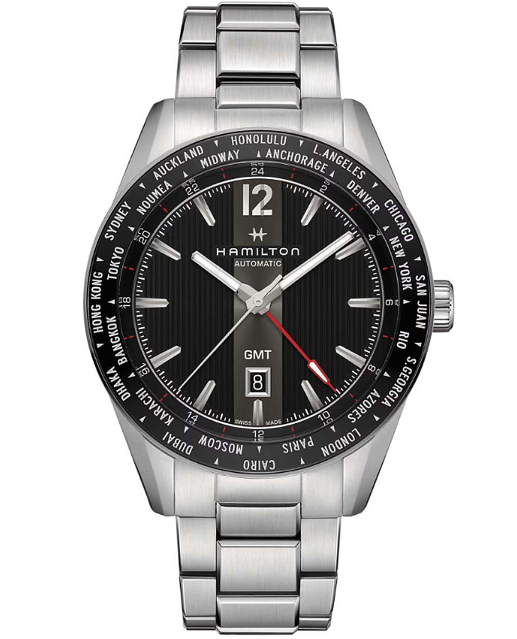 Часы Hamilton Broadway GMT Limited Edition H43725131 — мужские, черный