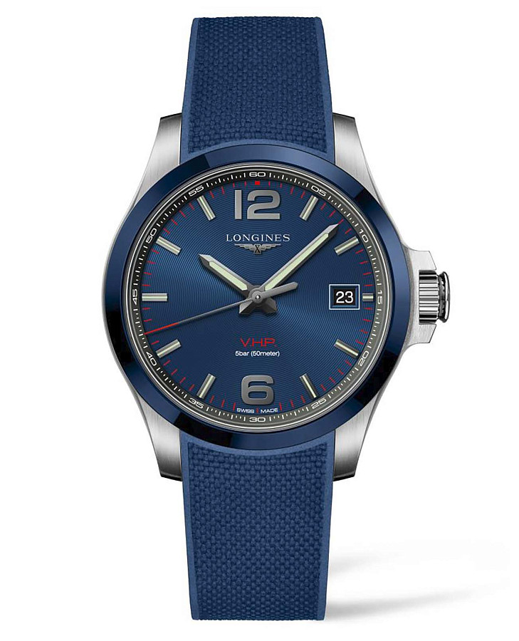 Часы Longines Conquest V.H.P. L3.719.4.96.9 — мужские, синий
