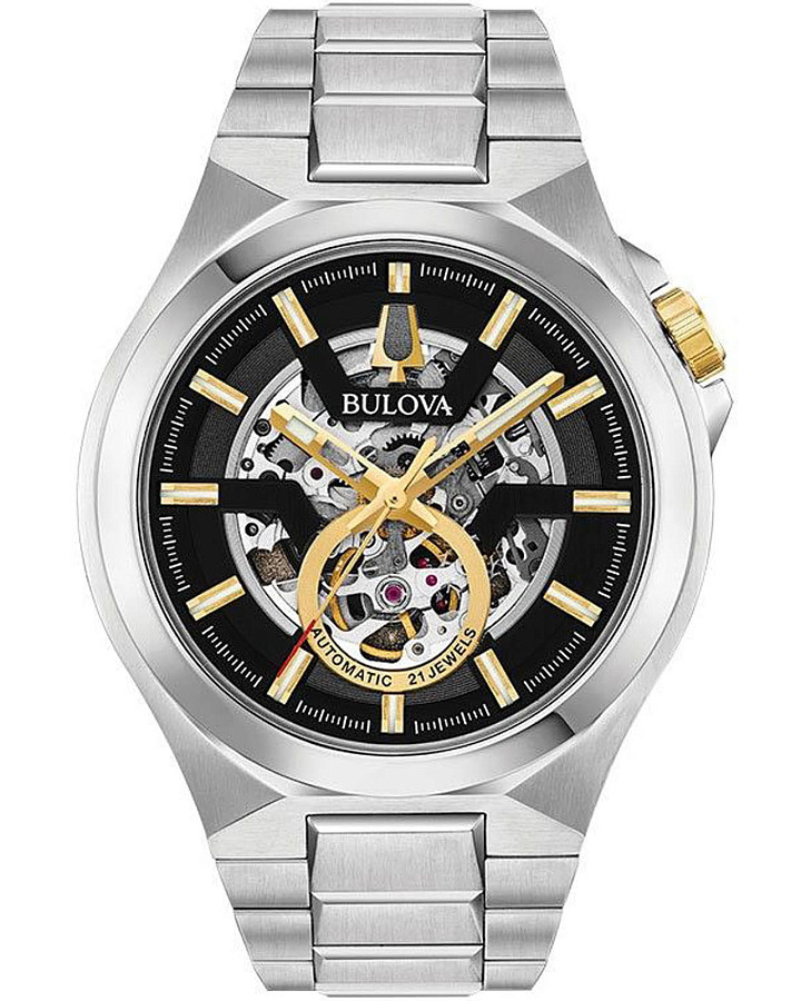 Часы Bulova Maquina 98A224 — мужские, черный