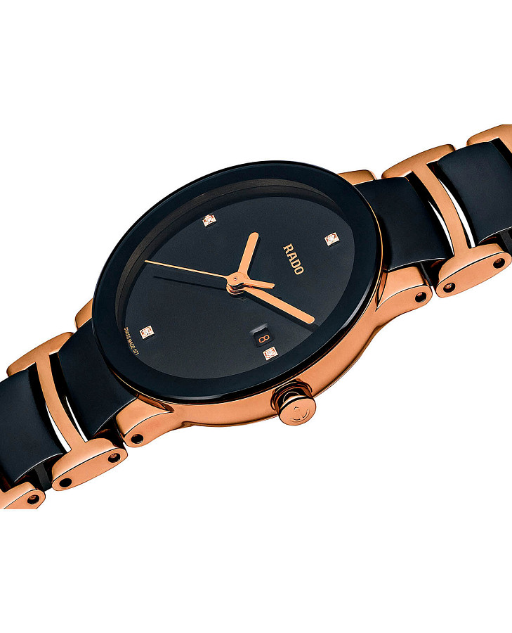 Часы Rado Centrix Diamonds R30555712 — женские, сталь + pvd + керамика