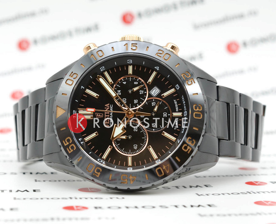 Часы Festina Ceramic F20577/1 — кварцевые, металл сталь