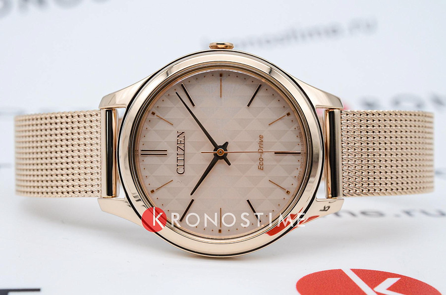 Часы Citizen Eco-Drive EM0503-83X — кварцевые, металл сталь