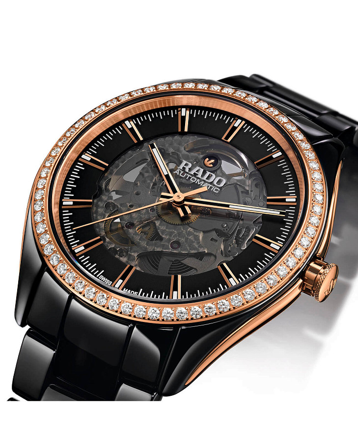 Часы Rado Hyperchrome Automatic Open Heart Diamonds R32029152 — механические, сталь керамика металл