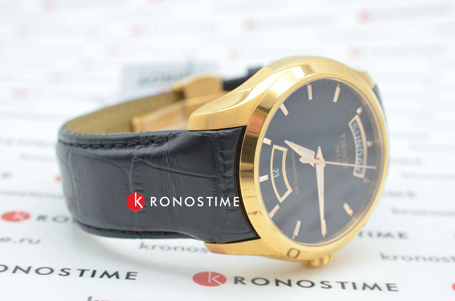 Часы Tissot Couturier Powermatic 80 T035.407.36.051.01 — мужские, кожаный