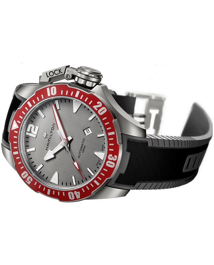 Часы Hamilton Khaki Navy Frogman Titanium Auto H77805380 — металл сталь, Швейцария