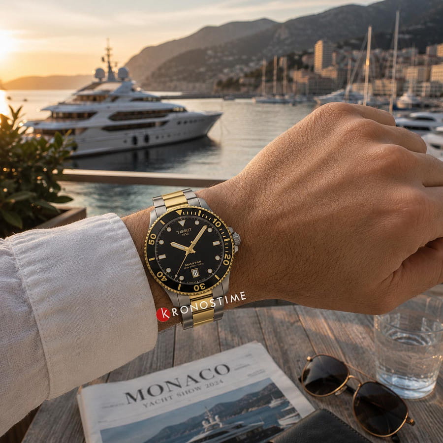 Часы Tissot Seastar 1000 T120.410.22.051.00 — мужские, нержавеющая сталь с pvd-покрытием