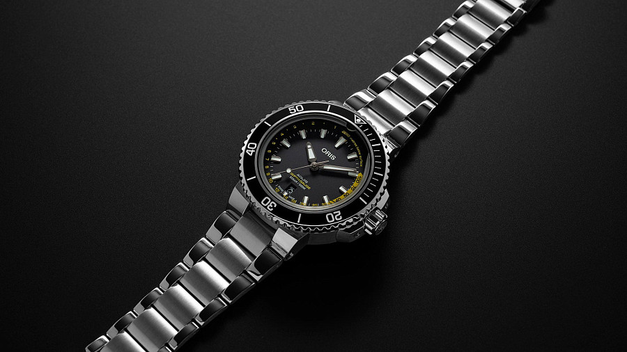 Часы Oris Aquis Depth Gauge 01 733 7755 4154-Set MB — сталь металл, Швейцария