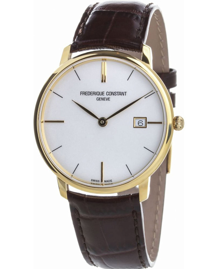 Часы Frederique Constant Slimline Date FC-220V5S5 — мужские, белый