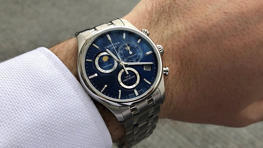 Часы Certina DS-8 Chronograph Moon Phase C033.450.11.041.00 — кварцевые, сталь