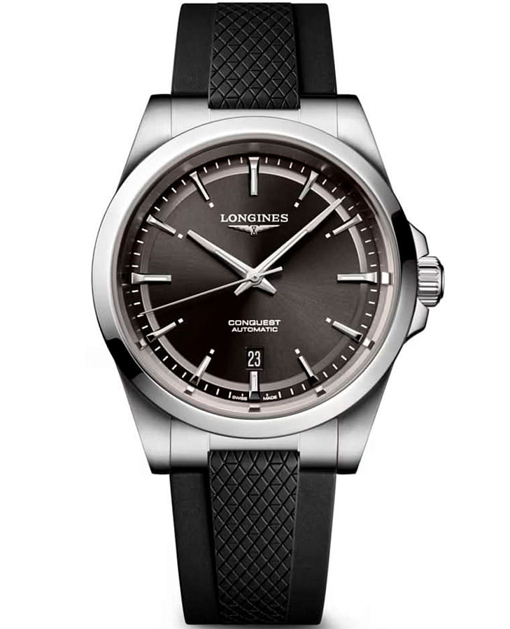 Часы Longines Conquest L3.830.4.52.9 — мужские, черный