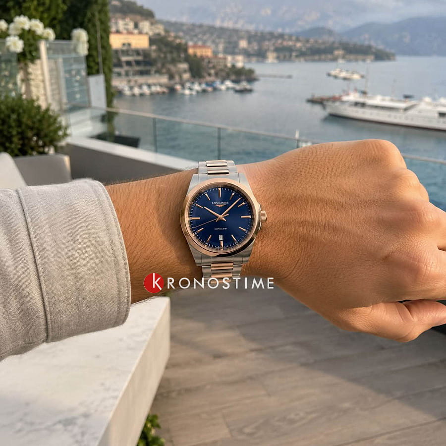 Часы Longines Conquest 41 mm L3.860.3.98.7 — нержавеющая сталь с pvd-покрытием, мужские