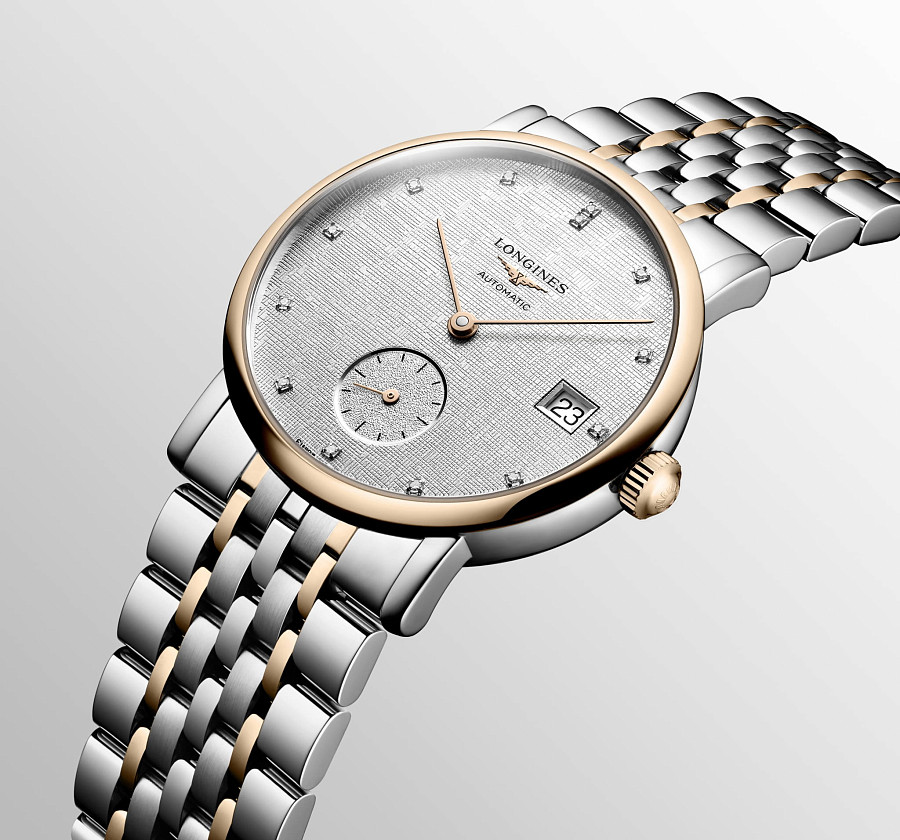 Часы Longines Elegant Collection L4.312.5.77.7 — нержавеющая сталь и 18 каратное розовое золото, женские
