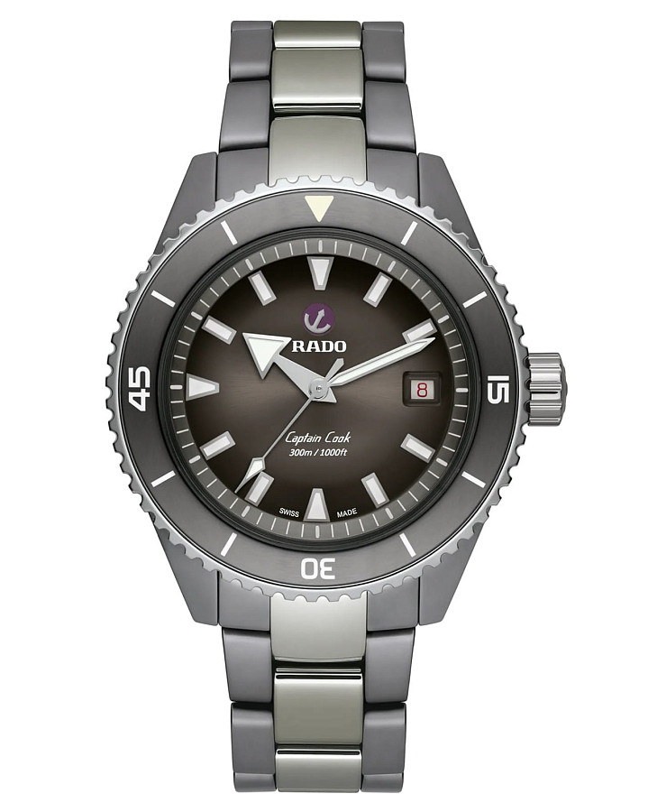 Часы Rado Captain Cook High-Tech Ceramic Diver R32144102 — мужские, серый