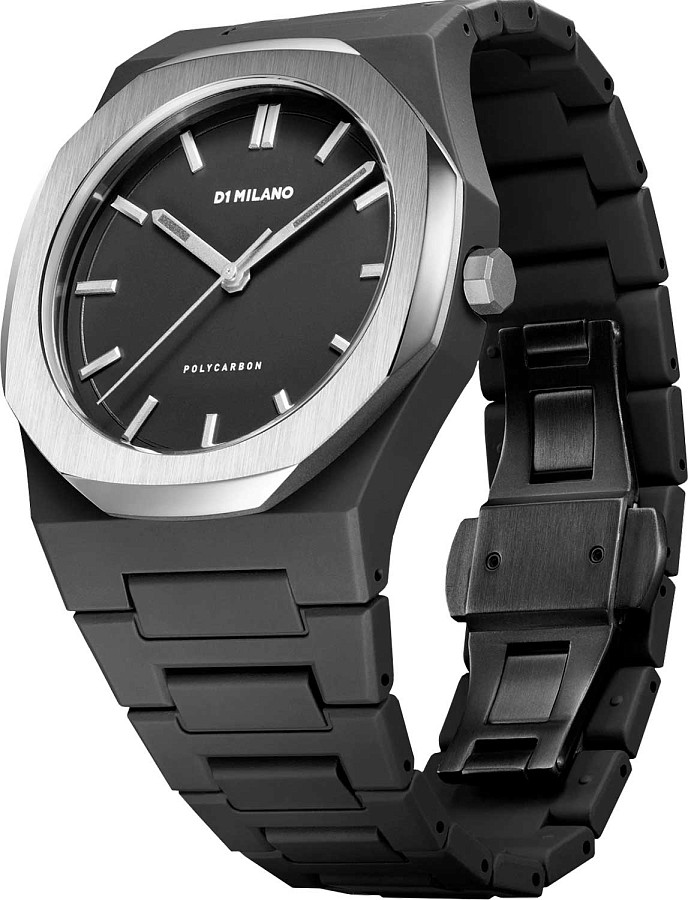 Часы D1 Milano Polycarbon PCBJ14 — черный, сталь пластик